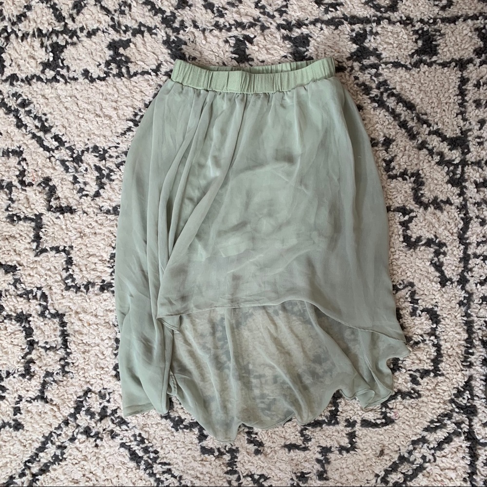 Sage green hi low skirt